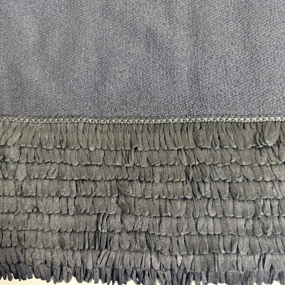 St. John Collection Skirt Womens 12 Black Wool Rayon Santana Knit Fringe Hem - Picture 5 of 7
